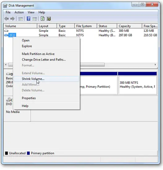 mark partition as active