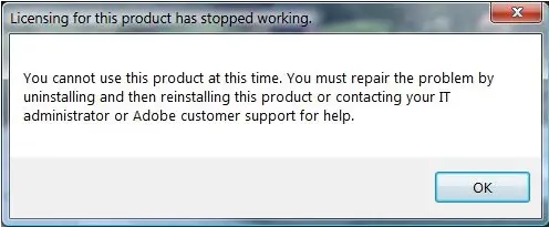 Licensing for this product has stopped working.