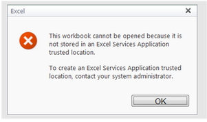 To create an excel services application trusted location, contact your system administrator