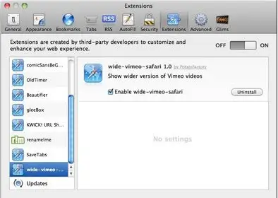Safari Extensions and check the YouTube5.safariextz is in the list