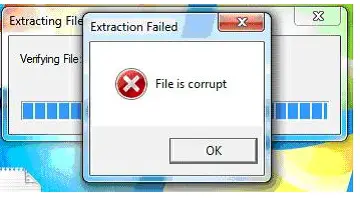 Extraction Failed File is corrupt