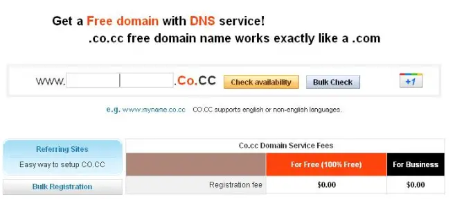 choose CO.CC for free domain selection