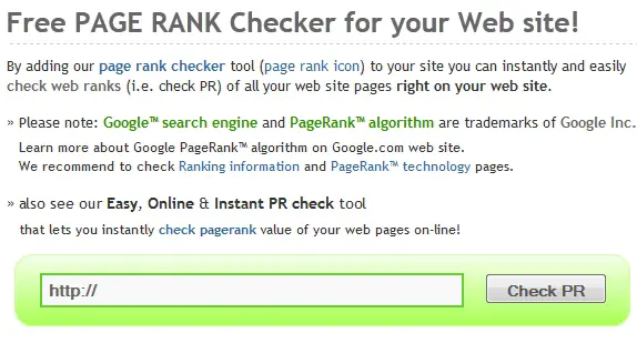 easy to check page rank