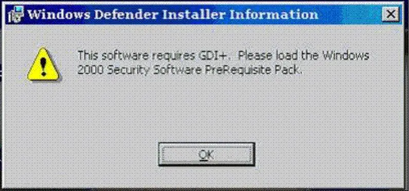 Please load the Windows 2000 Security Software PreRequisite Pack.