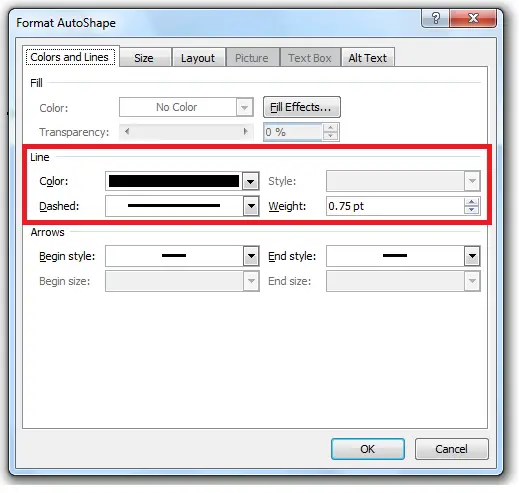 customize this horizontal line just right click on this line and select the ‘Format AutoShape