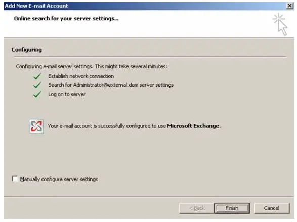 configure Exchange Server 2007 to MS Outlook 2007