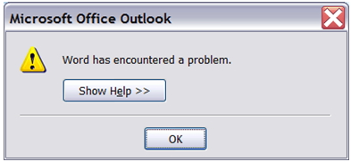 Windows has encountered a problem.