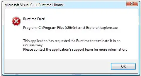 application has requested the Runtime to terminate it in an unusual way.
