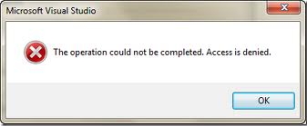 The operation could not be completed. Access is denied