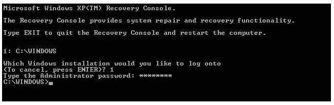 Enter Admin Password. Then Enter these Commands CD.. ATTRIB-HC:\boot.ini ATRIB-RC:\boot.ini delboot.ini BOOTCFG/Rebuild This is the most important part After running the command a process will take place then it will ask Add installation to boot list? Enter 'Y' and hit enter. Enter Load Identifier: (Write your OS installed for example: Microsoft Windows XP Home Edition) Enter OS Load Option