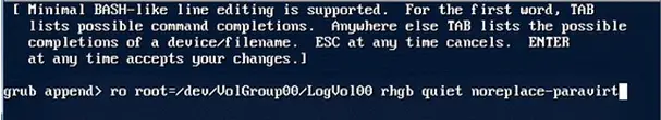 kernel /vmlinuz-2.6.25.3-18.fc9.i686 ro root=dev/VolGroup00/LogVol00 rhgb quiet