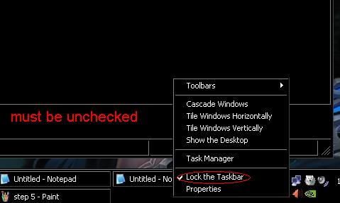 Right click on an empty space in taskbar and uncheck Lock the Taskbar option