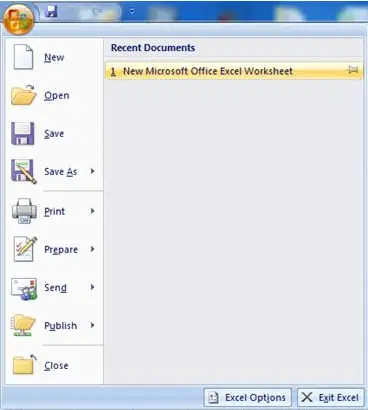 step to open excell in microsoft office