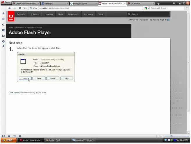 method to download adobe flash player