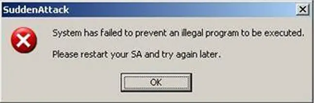 SuddenAttack System has failed to prevent an illegal program to be executed