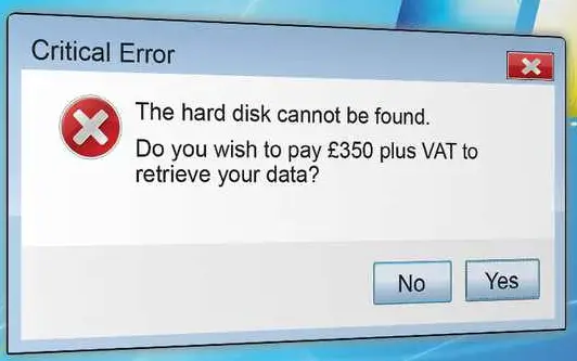Critical Error The hard disk cannot be found.