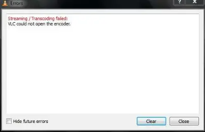 Errors Streaming / Transcoding failed: VLC could not open the encoder.
