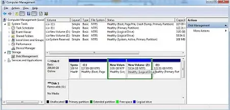 window 7Disk Management