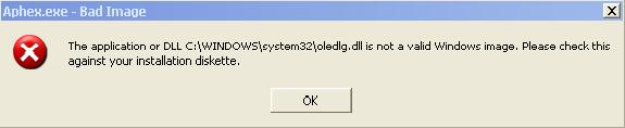 The application is not a valid Windows image