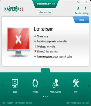 You need to install kasperesky internet security 2012 