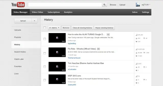 YouTube starts Viewing History feature