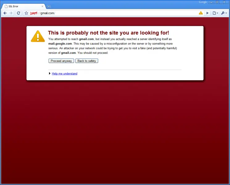 Images of ssl errors on browser techyv
