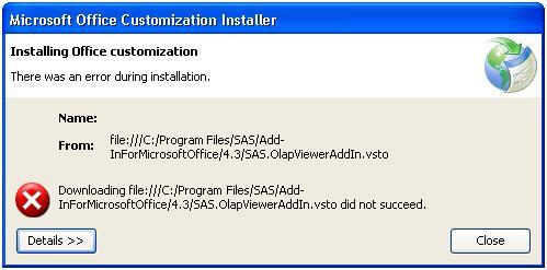 Error occur during installation