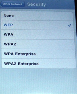 WEP-security-option-for-connection