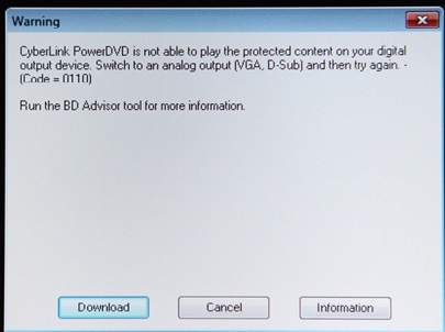 cyberlink dvd error 0110
