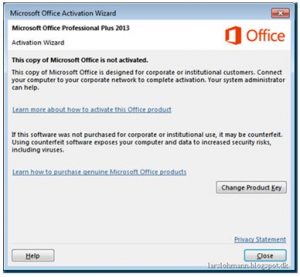 this copy of microsoft office is not activated