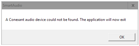how to fix a conexant audio device could not be found