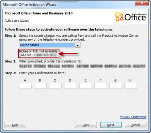 change office 2010 product key