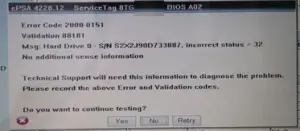 dell error code incorrect status inspiron solved techyv