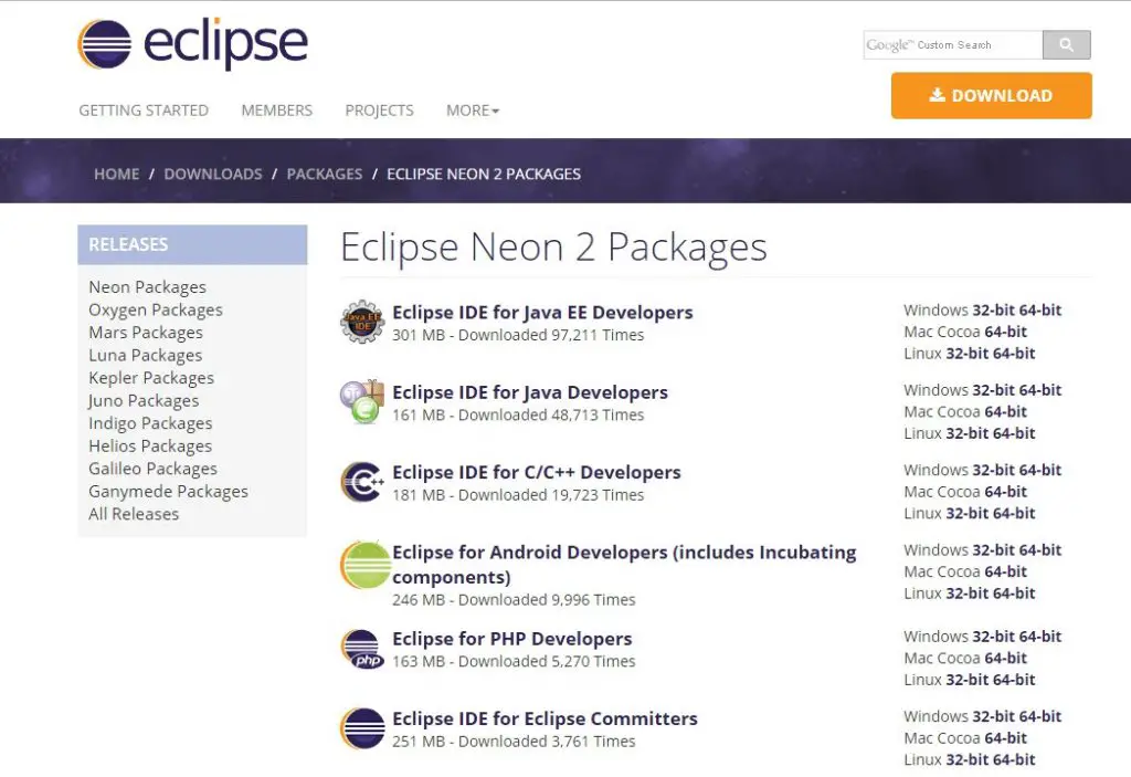 eclipse neon android eclipse neon android