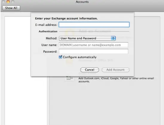 exchange email for mac