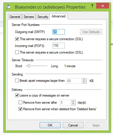 windows live mail error code 0x800ccc0f