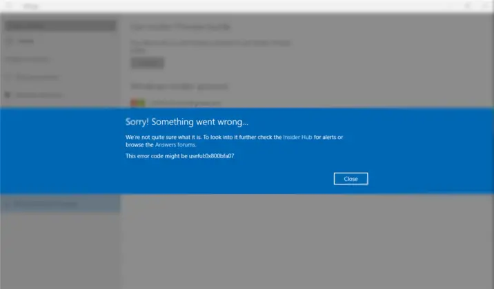 How To Solve 0x800bfa07 Windows Insider Error? - Techyv.com