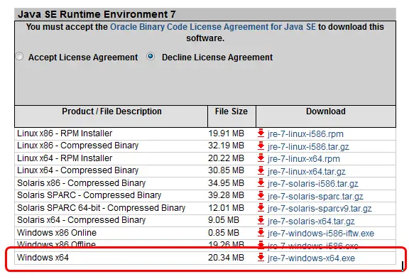 java 7 download 32 bit