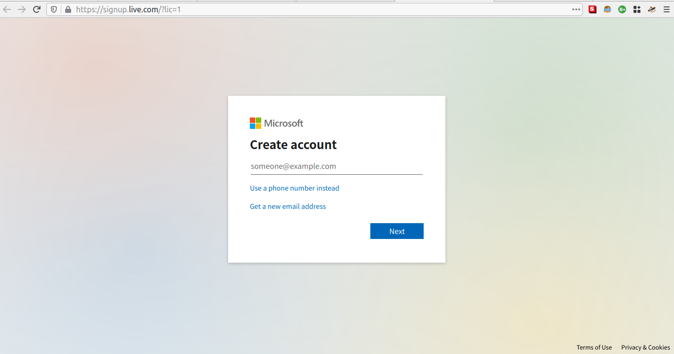 Steps To Perform A Microsoft New Account Sign Up