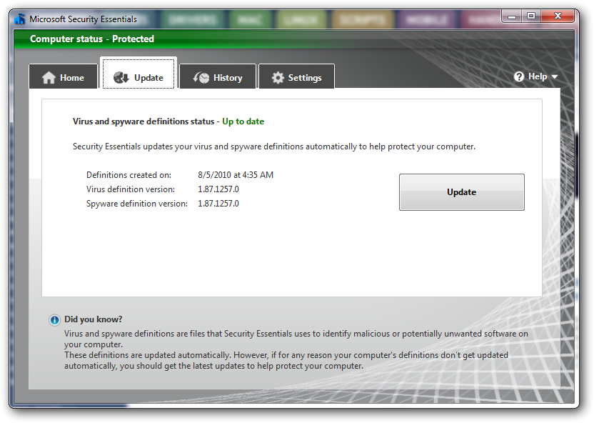 Learn About Microsoft Security Essentials For Windows 7 Update Ways.