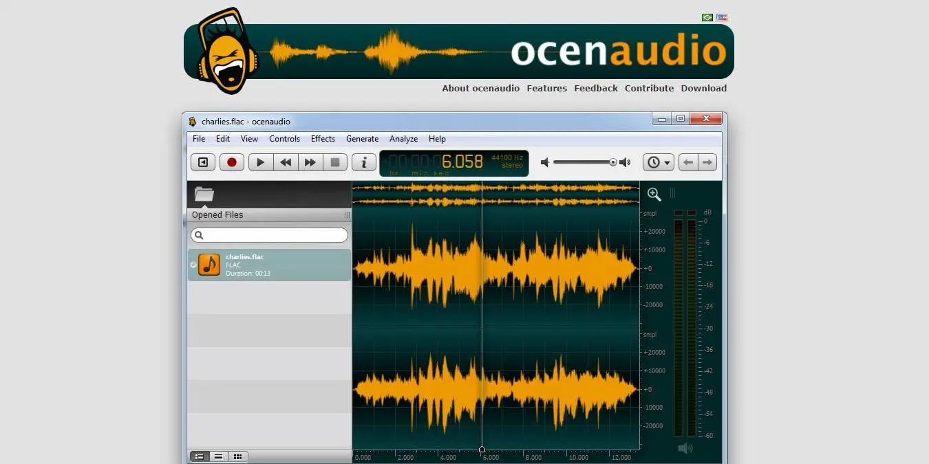 ocenaudio end recording button