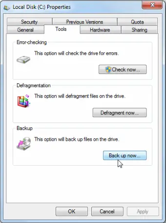 Restore And Backup Windows 7