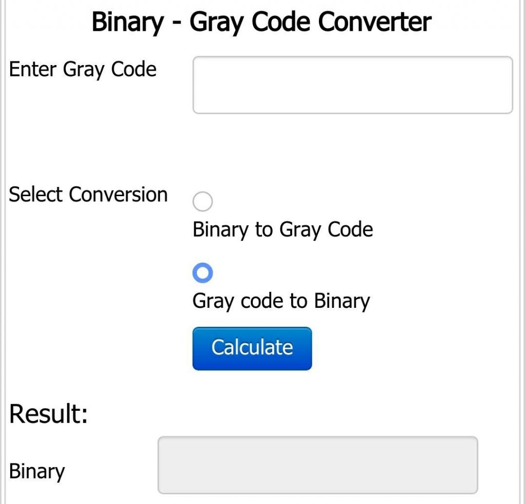 Website To Convert Grey Code To Binary Automatically - Techyv.com