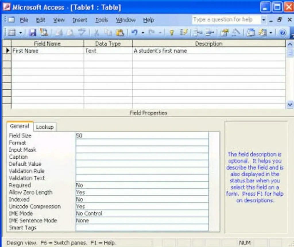 how to create a table in microsoft access