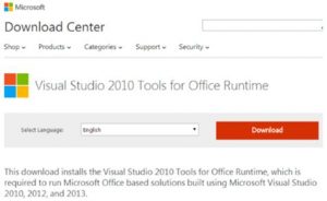 microsoft visual studio tools 2010 for office runtime microsoft visual studio tools 2010 for office runtime
