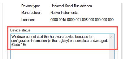 keyboard driver error code 19 windows 10
