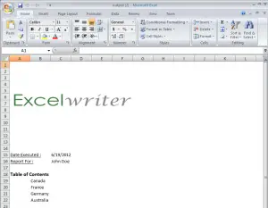 create a cover page in excel