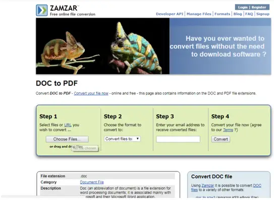Method To Use Zamzar Word To Pdf Converter And Save File - Techyv.com