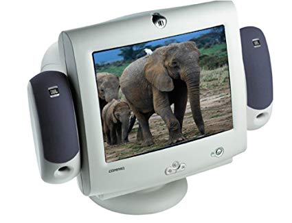 CRT monitor with speakers