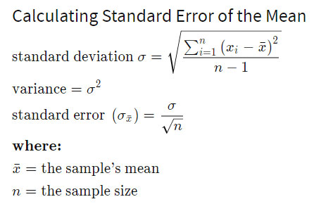 Calculating SEM or Standard Error of the Mean